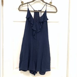 LUSH - Linen Romper - Navy
